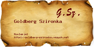 Goldberg Szironka névjegykártya